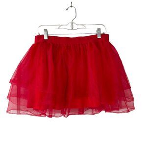 Spirit Halloween Tutu L/XL Tulle Ballerina Devil Drag Short Skirt Red Costume